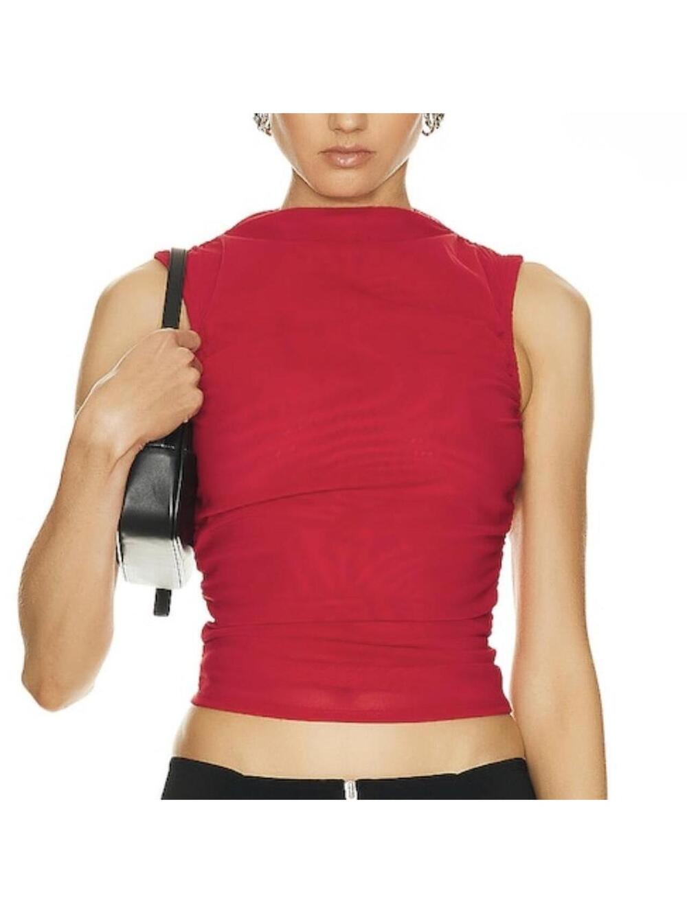 Miaou Cam Top Red Semi-Sheer Sz. XXL NWT $195